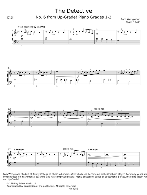 The Detective - No. 6 from Up-Grade! Piano Grades 1-2 - Pam Wedgwood