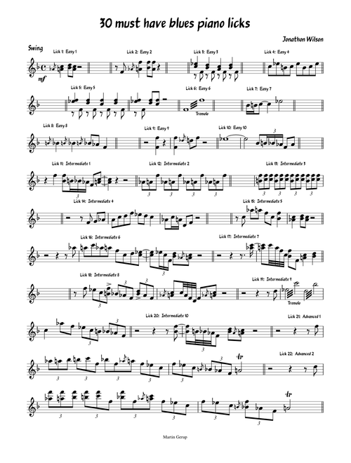 30 must have blues piano licks