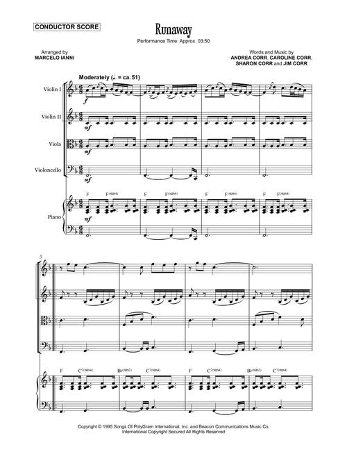 Runaway (Arr. Marcelo Ianni) - The Corrs (String Quartet)