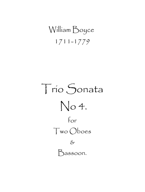 Trio Sonata No.4 (Arr. Spence Bundy) - William Boyce (Woodwind Ensemble)
