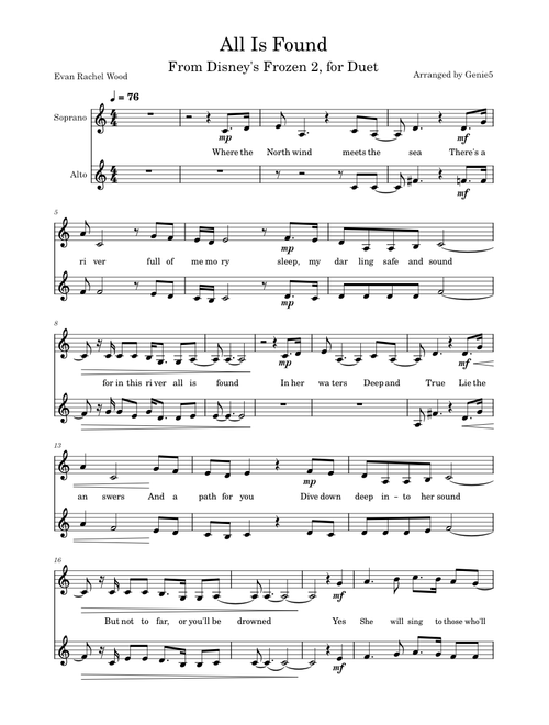 All is found (frozen 2) – Evan Rachel Wood All is found - Duet
