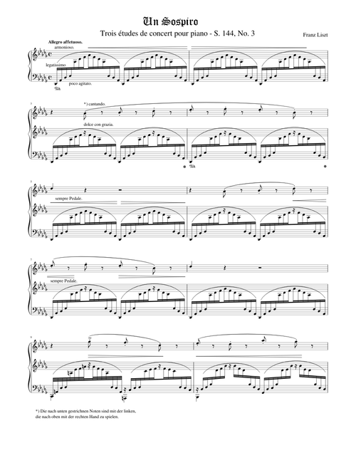 Liszt - Trois Etudes de Concert No. 3 (Un Sospiro)