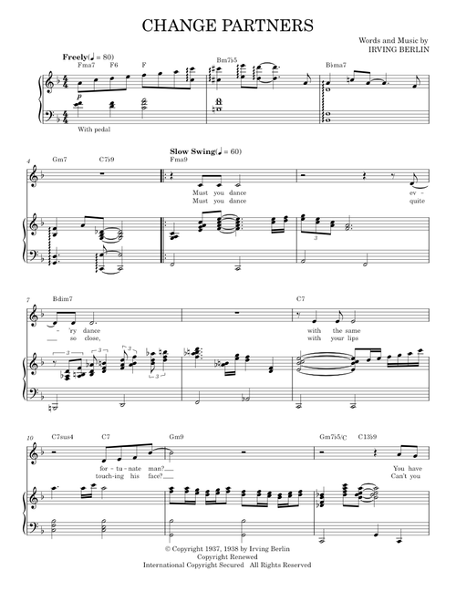 Change Partners - Fred Astaire (Piano Vocal)