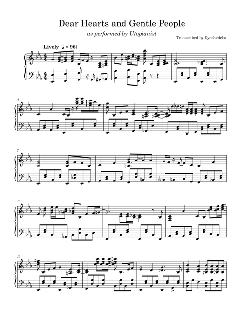 Dear Hearts and Gentle People - Bob Crosby (as performed by Utopianist)