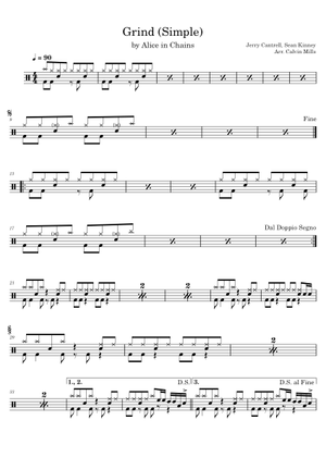 Play Official version of Grind Sheet Music by Alice in Chains for