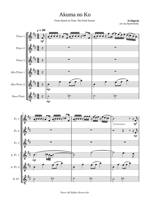 Akuma no Ko – Ai Higuchi Akuma no Ko Flute Chior