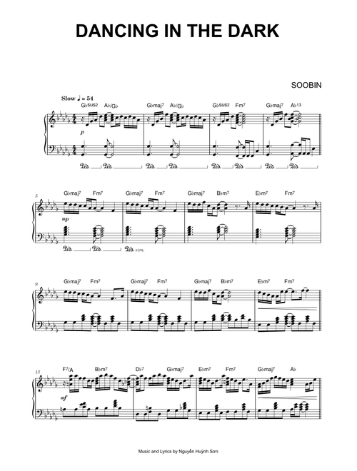 DANCING IN THE DARK - SOOBIN (Piano)