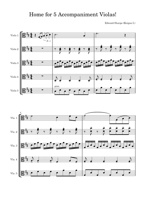 Home for 5 Accomp. Violas (No solo)