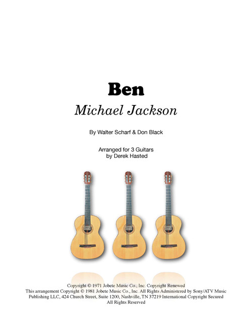 Ben (Arr. Derek Hasted) - Michael Jackson (Guitar Ensemble)