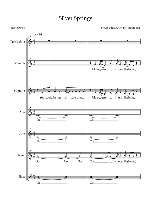 Silver Springs (Arr. Joseph W. Beal) - Fleetwood Mac (Choral, SATB)