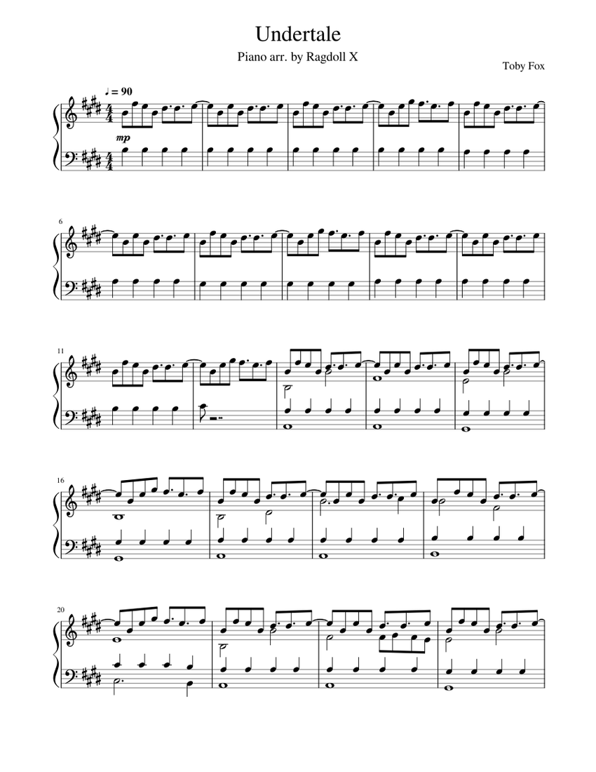 UNDERTALE - Complete Piano Score Book - Fangamer