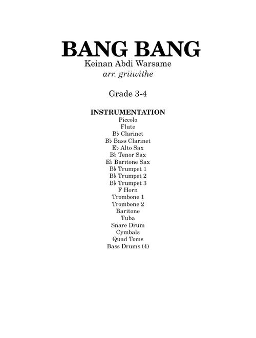 "Bang Bang" [Marching Band]
