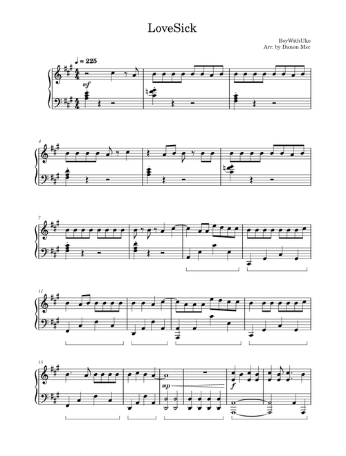 LoveSick – BoyWithUke (Full Piano Cover)