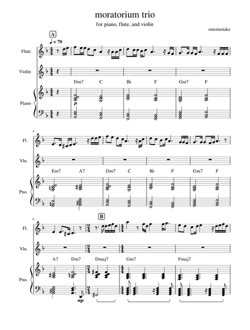 Moratorium for Piano, Violin, and Flute