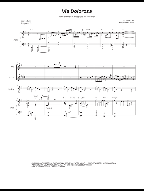 Via Dolorosa (Arr. Stephen DeCesare) - Sandi Patty (Instrumental Duet and Piano)