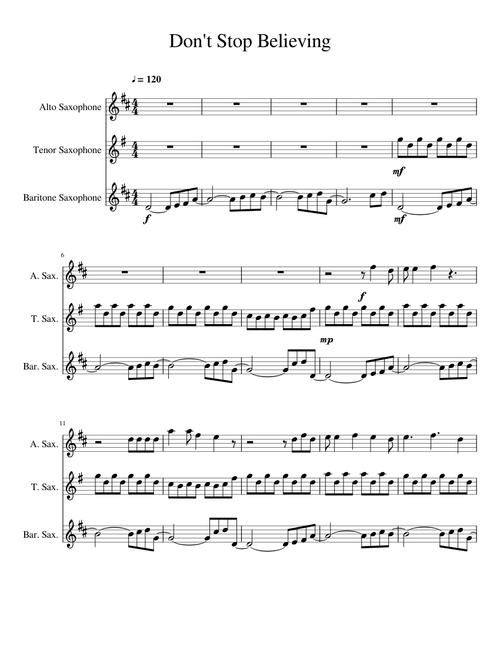 Don't Stop Believing Sax Trio