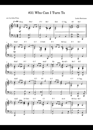 ボーカル　ビッグバンド譜面：WHO CAN I TURN TO? ボーカル ビッグバンド譜面：WHO CAN I TURN TO? 無料楽譜】Who Can I