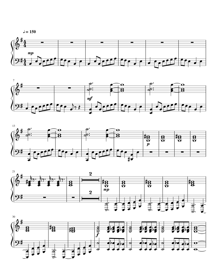 paquete Geografía Pino ode to sleep - piano score Sheet music for Piano (Solo) | Musescore.com