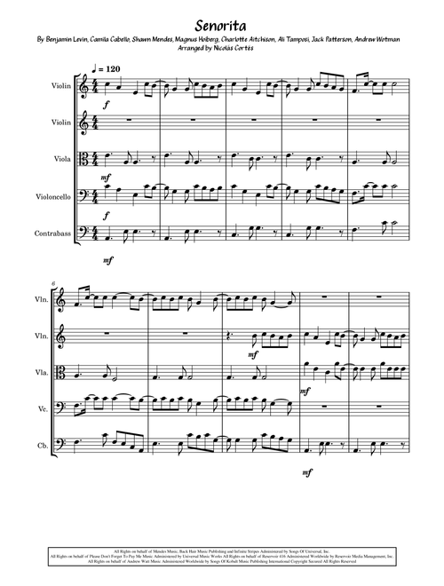 Senorita (Arr. Nicolás Cortés Castillo) - Shawn Mendes And Camila Cabello (String Quartet)