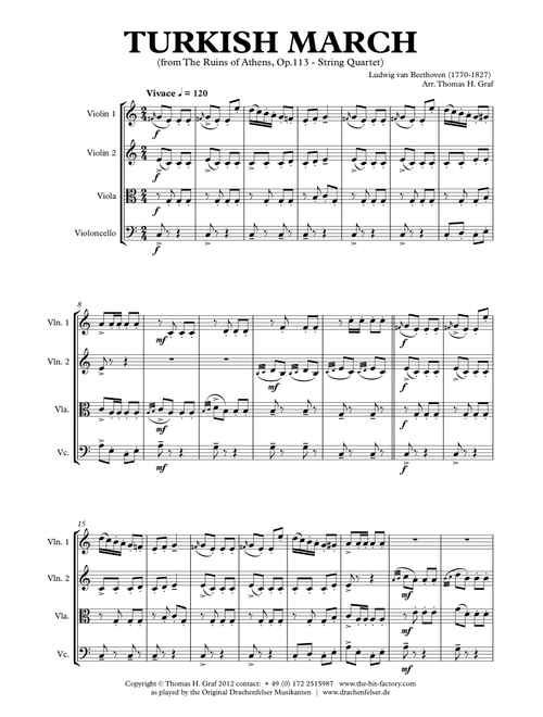 Turkish March - Beethoven - String Quartet (Arr. Thomas H. Graf) - LV Beethoven (String Quartet)