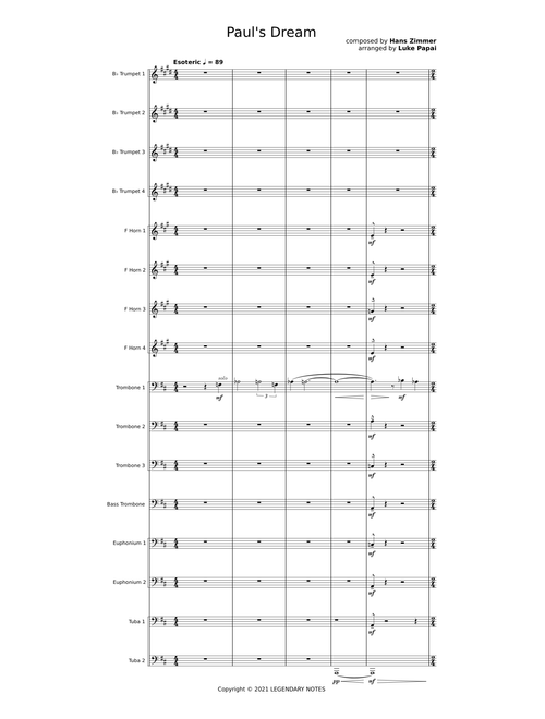 Paul's Dream - Zimmer arr. Papai