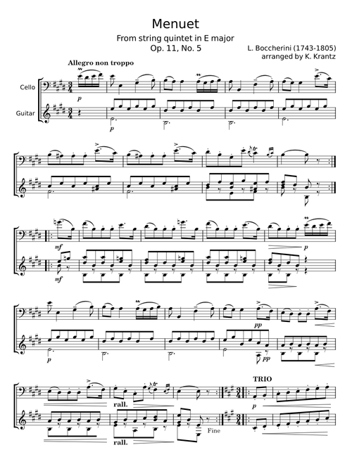 Minuet in A major - Luigi Boccherini