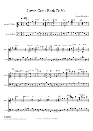 ビッグバンド譜面：Lover, Come Back to Me Play Official version of Lover Come Back to Me Sheet Music by