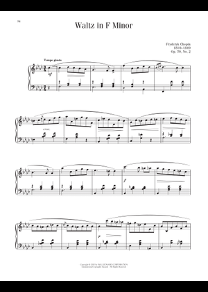 Play Official version of Waltz in F minor Op.70 No.2 Sheet Music