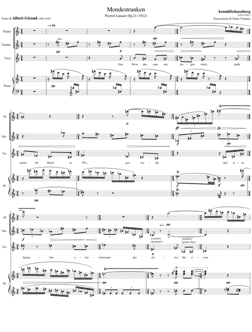 A. Schoenberg - Mondestrunken. Pierrot Lunaire Op.21
