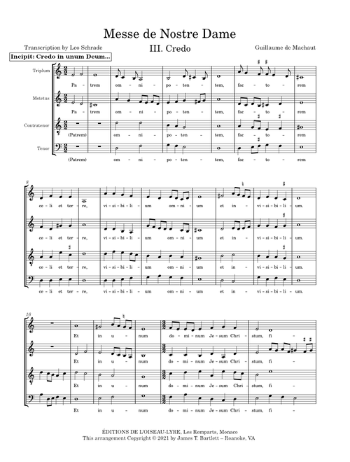Messe de Nostre Dame - Credo