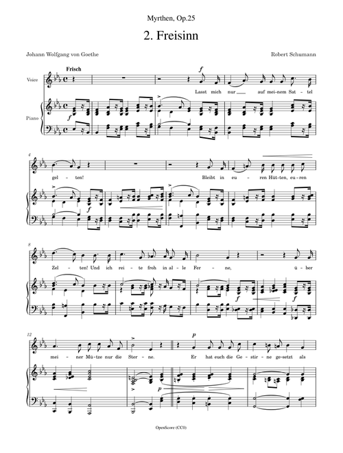 Schumann, Robert - Myrthen, Op.25, No.2 - Freisinn