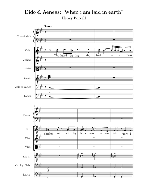 Dido's Lament – Henry Purcell Dido & Aeneas   When i am laid in earth