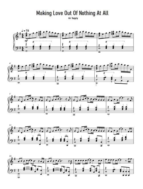Making Love Out Of Nothing At All (Arr. Air Supply) (Easy Piano)