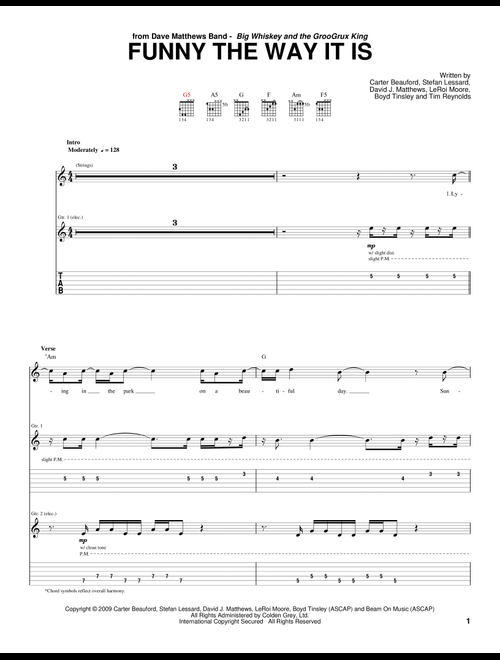 Funny The Way It Is - Dave Matthews Band (Guitar Tab)