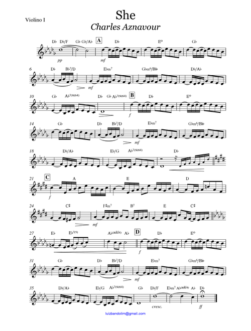 She (Arr. Luiz Anthony) - Elvis Costello (String Quartet)
