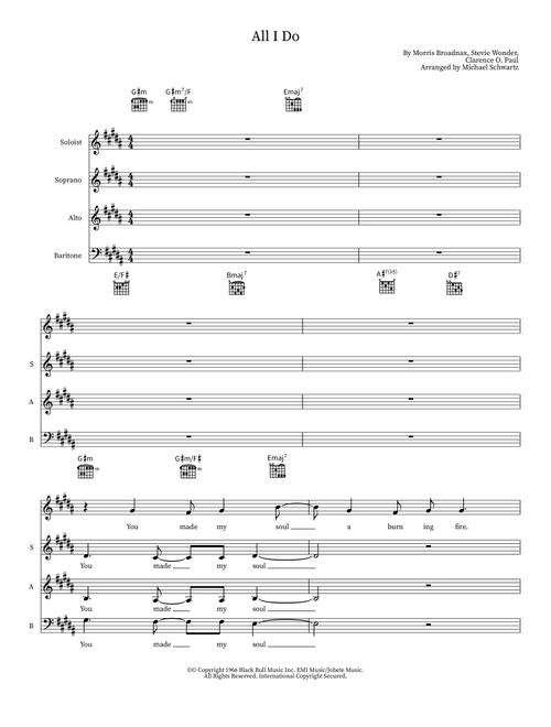All I Do (Arr. Michael Schwartz) - Stevie Wonder (Choral, SAT)