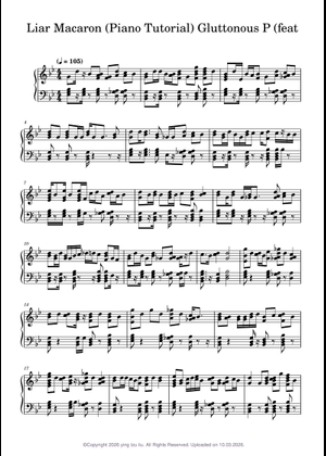Liar Macaron – Gluttonous P (Full Transcription) Sheet Music for Piano ...