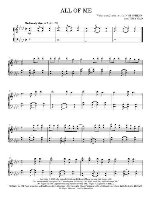 All of me - John Legend (Piano Solo)