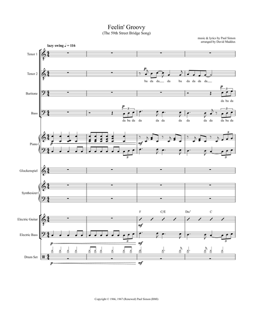 The 59th Street Bridge Song (feelin' Groovy) (Arr. David Maddux) - Simon & Garfunkel (Small Ensemble)