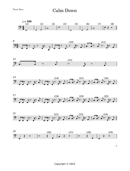 Calm Down (feat. Selena Gomez) – Rema Calm Down-Tenor Bass