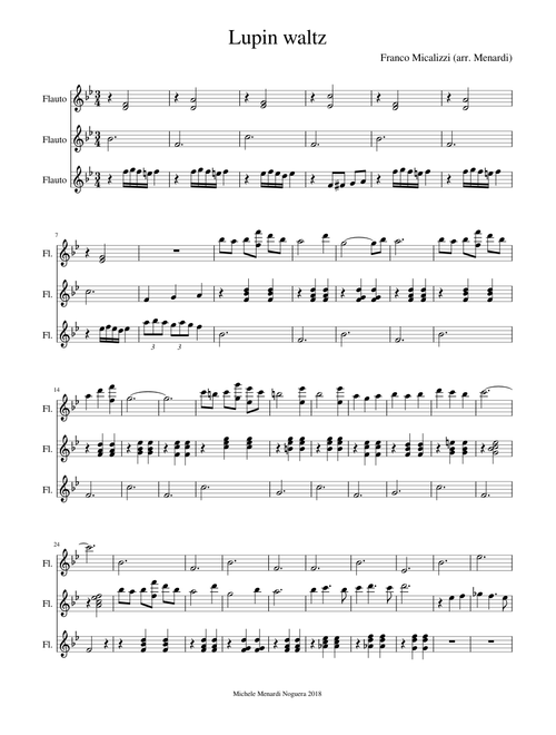 Lupin Waltz for flute trio