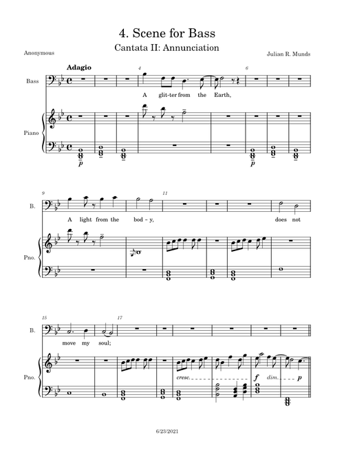 4. Scene for Bass (Piano Sketch)