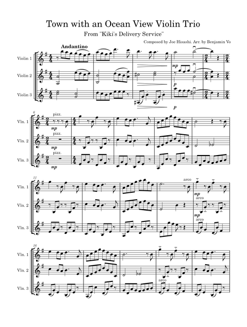 A Town with an Ocean View - Violin Trio