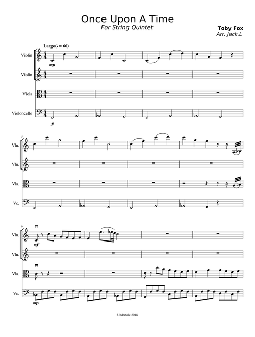 Once Upon a Time - Undertale (String Quartet)