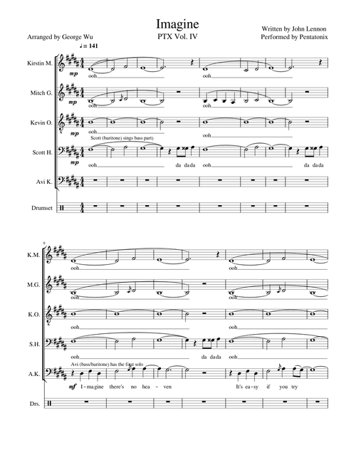 Imagine - Pentatonix (Full Arrangement)