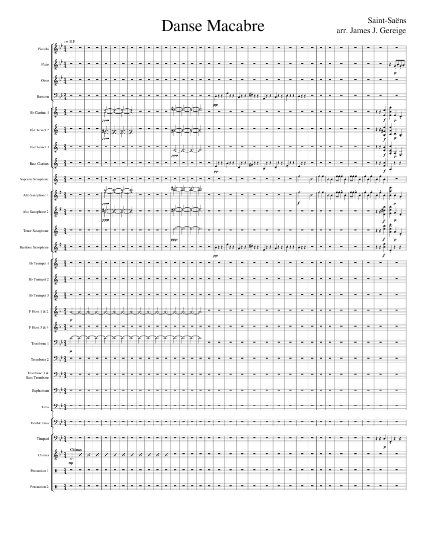 Danse Macabre for Concert Band Sheet Music for Trombone, Euphonium ...