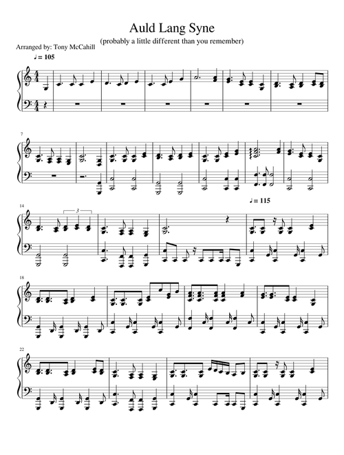 Auld Lang Syne (though probably a wee-bit different than you remember)