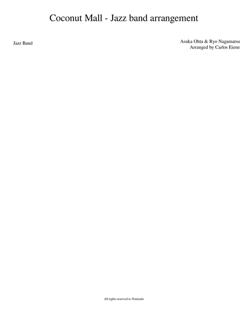 Coconut Mall Jazz band arrangement