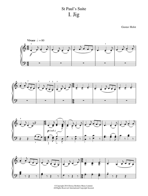 St. Paul's Suite- I. Jig - Gustav Holst (Piano Solo)