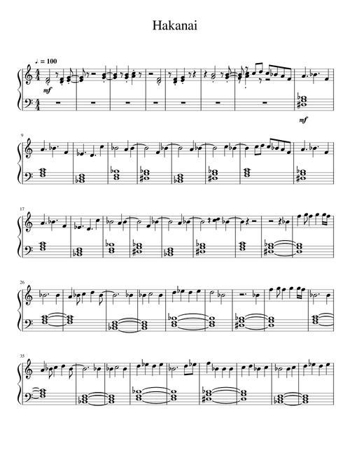 Hakanai Nostalgia For Nothingness piano